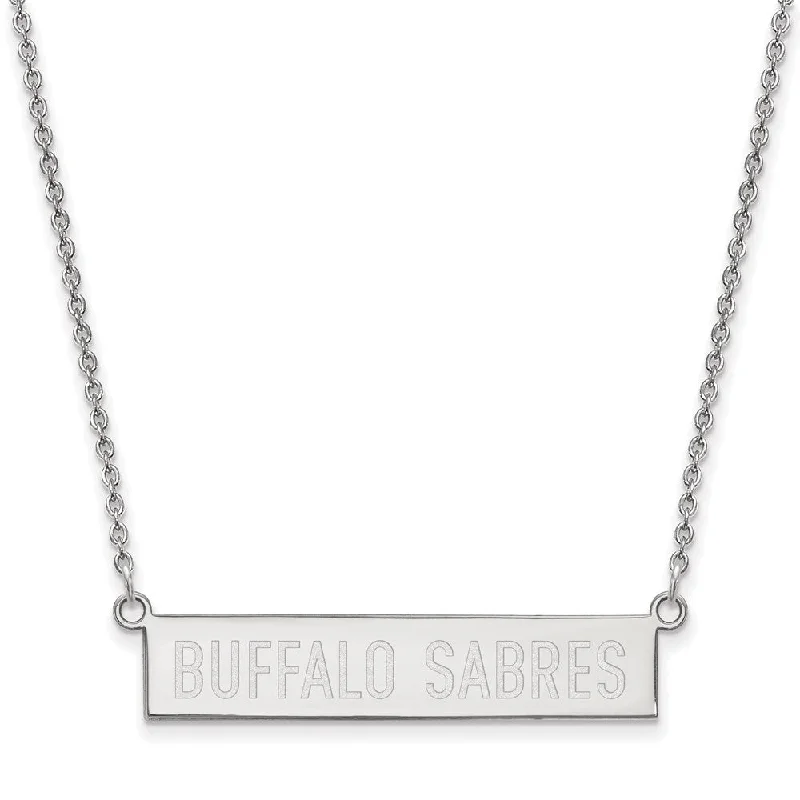 Sterling Silver NHL Buffalo Sabres SM Bar Necklace, 18 In