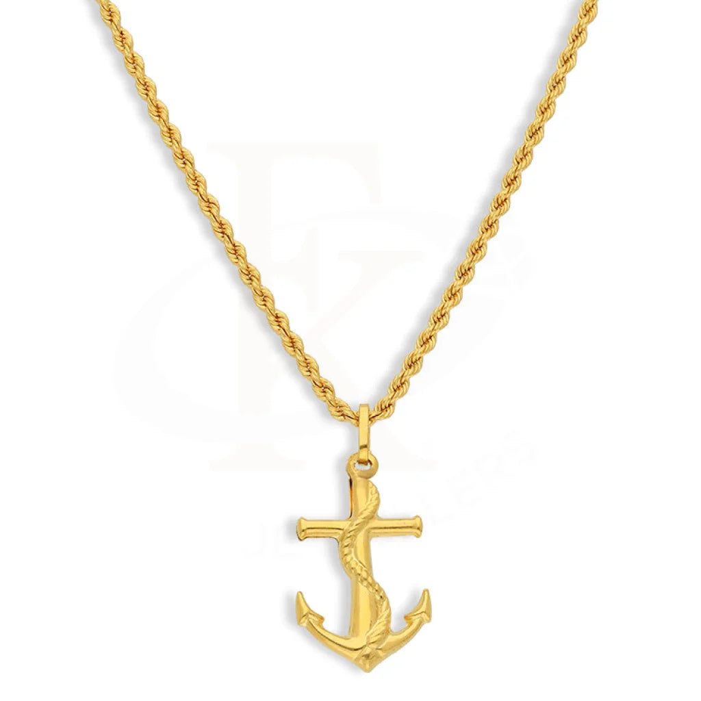 Gold Necklace (Chain With Anchor Pendant) 22KT - FKJNKL22K3164