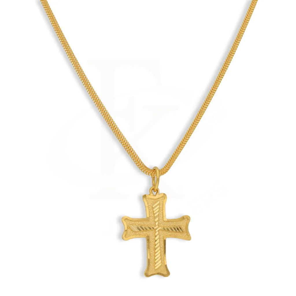 Gold Necklace (Chain With Cross Pendant) 22KT - FKJNKL22K3161