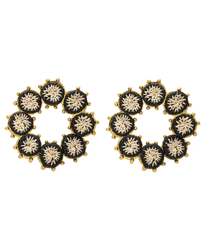 24K Gold Plated Round Stud Earrings