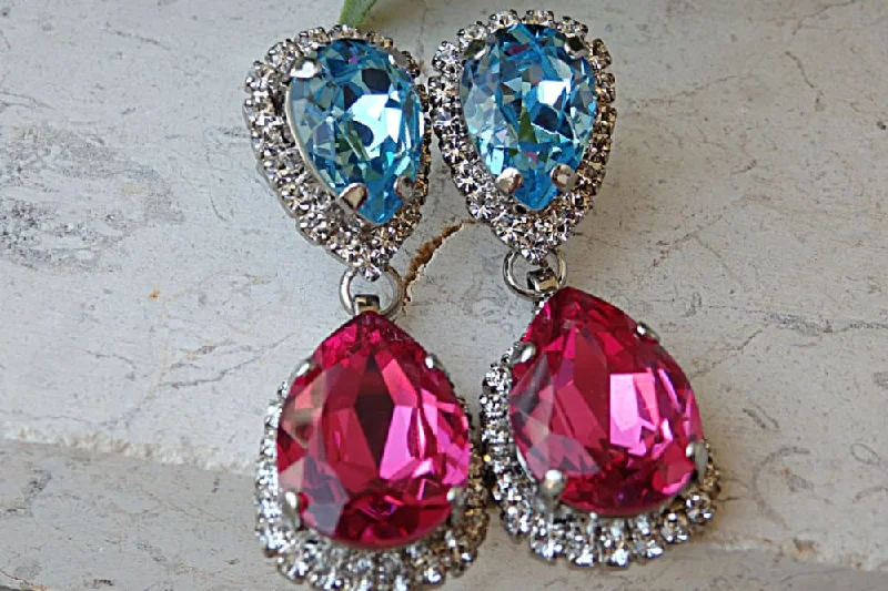 Pink turquoise  earrings.