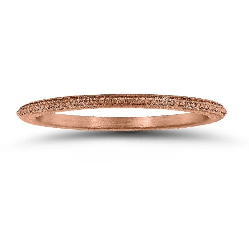 1MM Coin Edge Thin Wedding Band in 14K Rose Gold