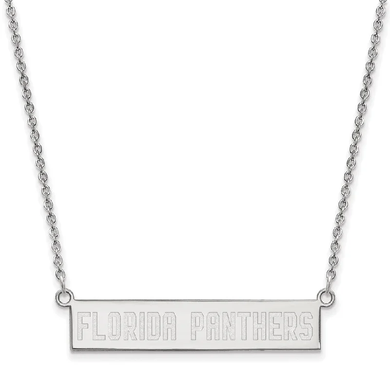 Sterling Silver NHL Florida Panthers SM Bar Necklace, 18 In