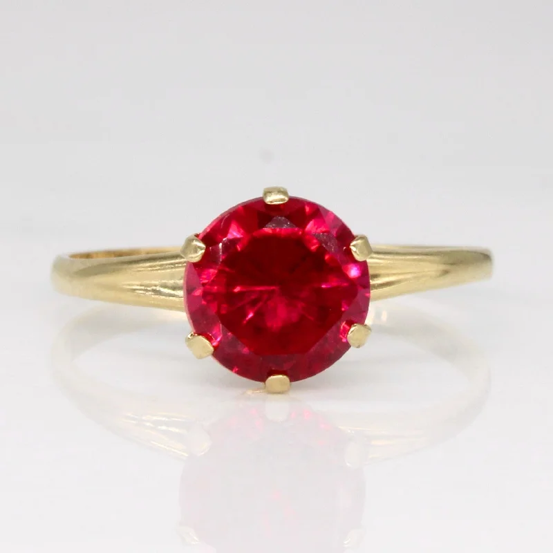 High Set Synthetic Ruby Ring | 1.40ct | SZ 6 |