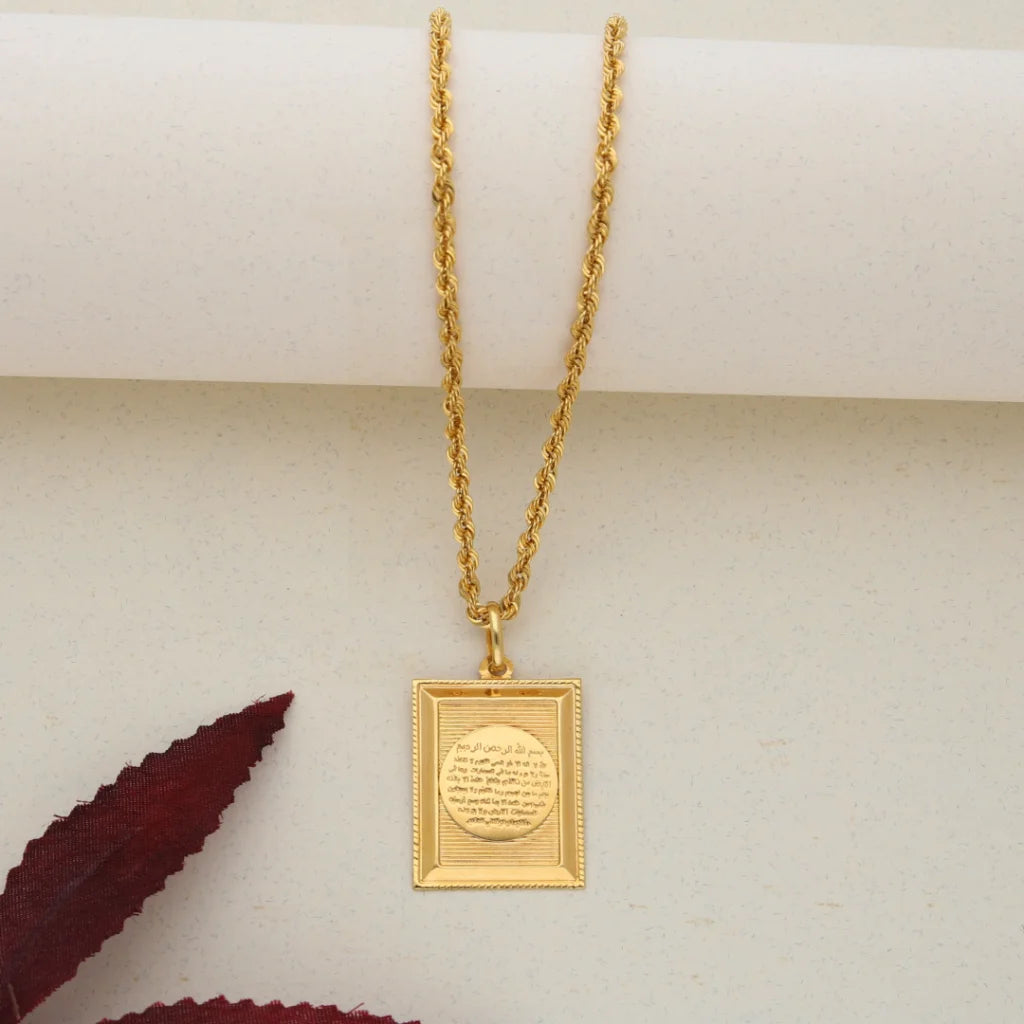 Gold Necklace (Chain With Gold Pendant) 21KT- FKJNKL21K7628