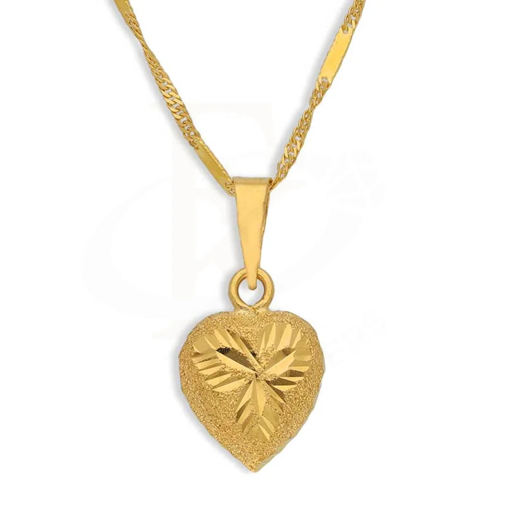 Gold Necklace (Chain with Heart Pendant) 22KT - FKJNKL22K3037