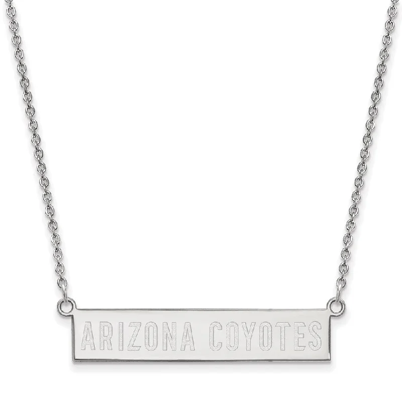 Sterling Silver NHL Arizona Coyotes SM Bar Necklace, 18 In