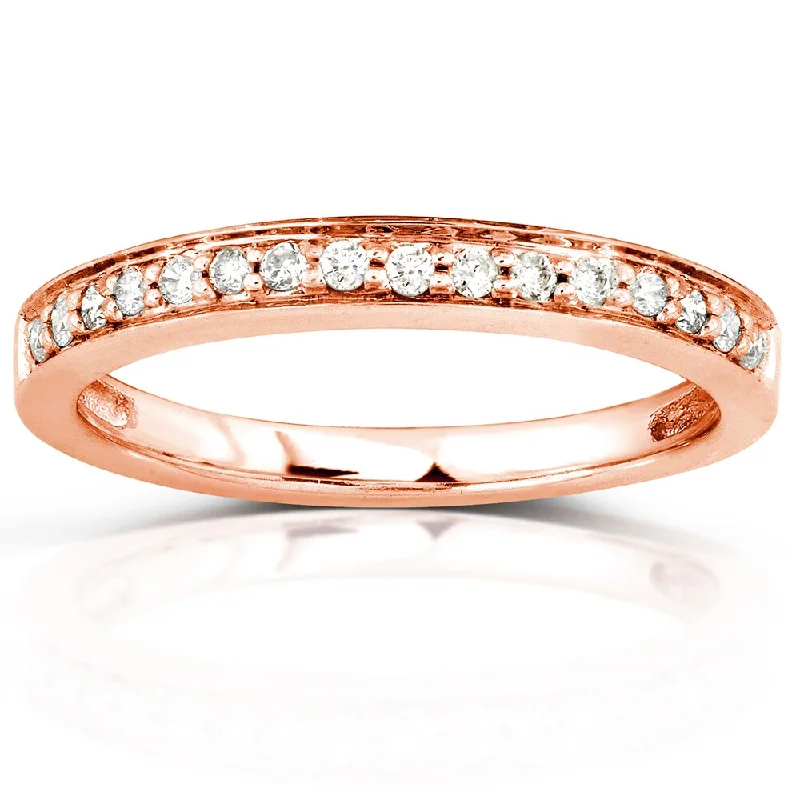 Annello by Kobelli 14k Rose Gold 1/6ct TDW Classic Diamond Wedding Band