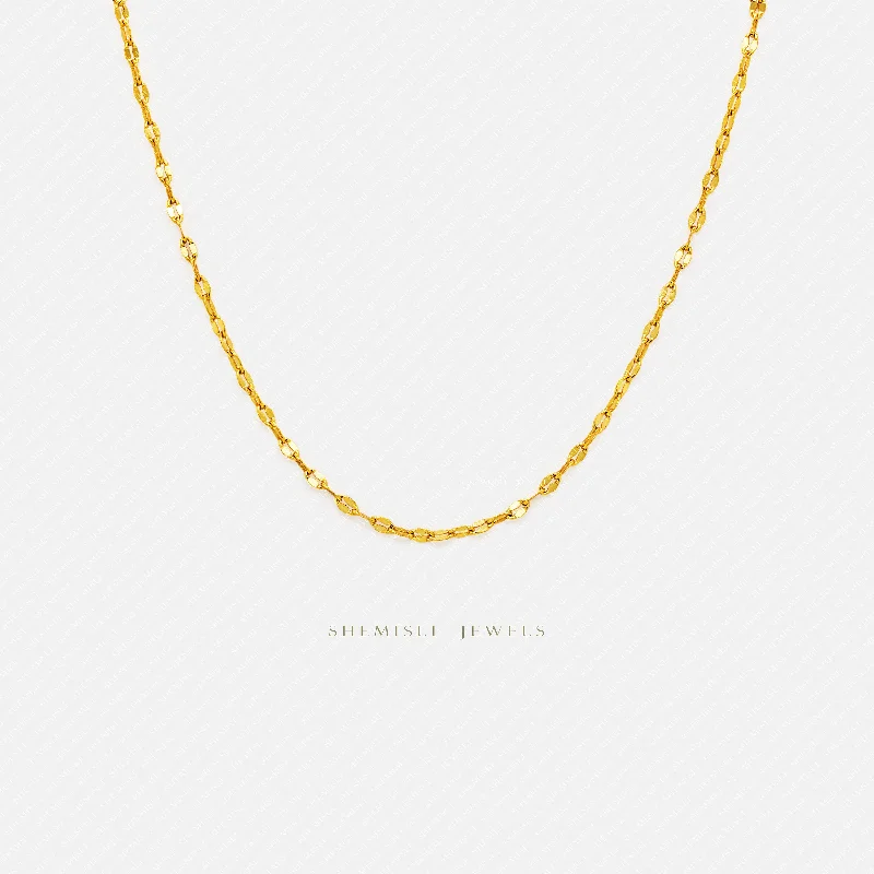 Lip Chain Necklace, Unisex, Gold, Silver  (15" + 3") SHEMISLI - SN003