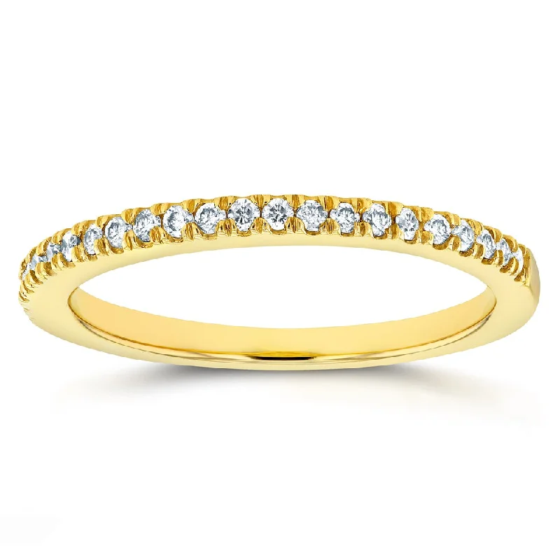 Annello by Kobelli 14k Yellow Gold 1/6ct TDW Diamond Wedding Band