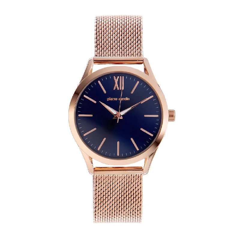 Pierre Cardin Johnny Rose Mesh Blue Face Watch 5815M