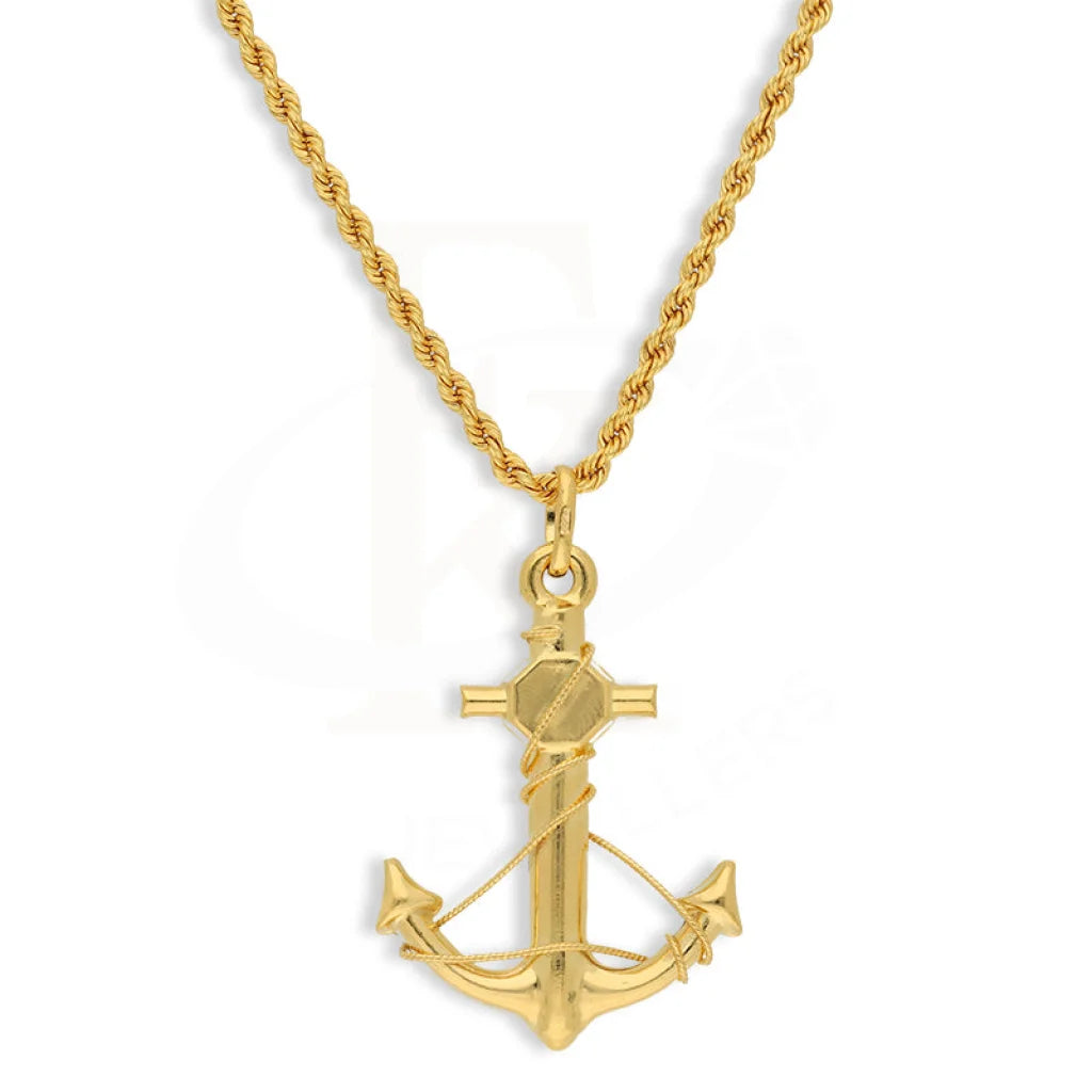 Gold Necklace (Chain With Anchor Pendant) 22KT - FKJNKL22K3167