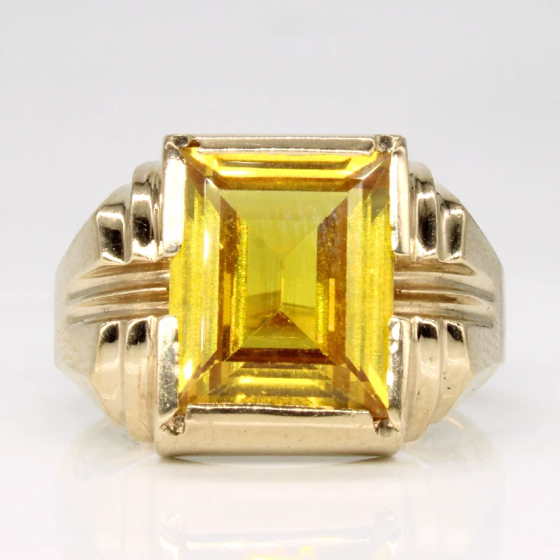 Synthetic Yellow Sapphire Cocktail Ring | 6.30ct | SZ 9.25 |