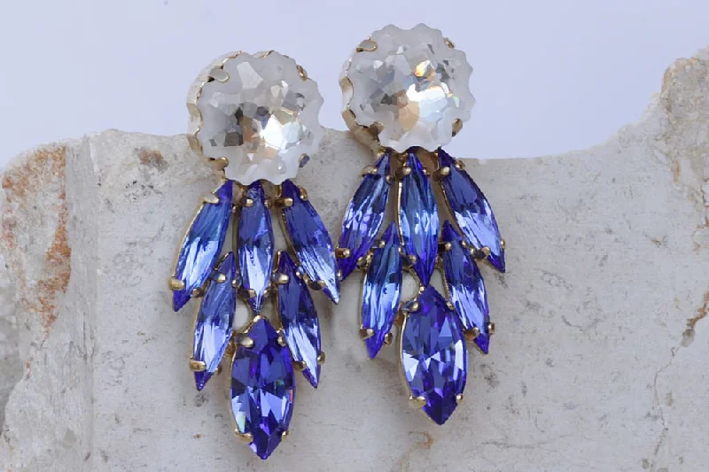 BLUE CRYSTAL EARRINGS