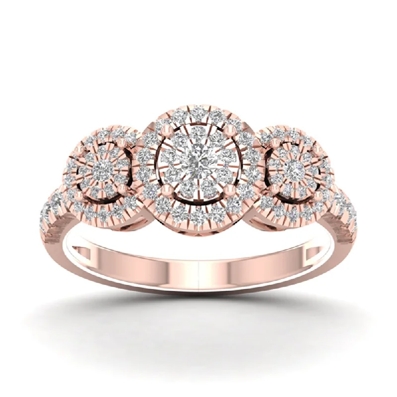 De Couer 1/2ct TDW Diamond Cluster Ring - Pink