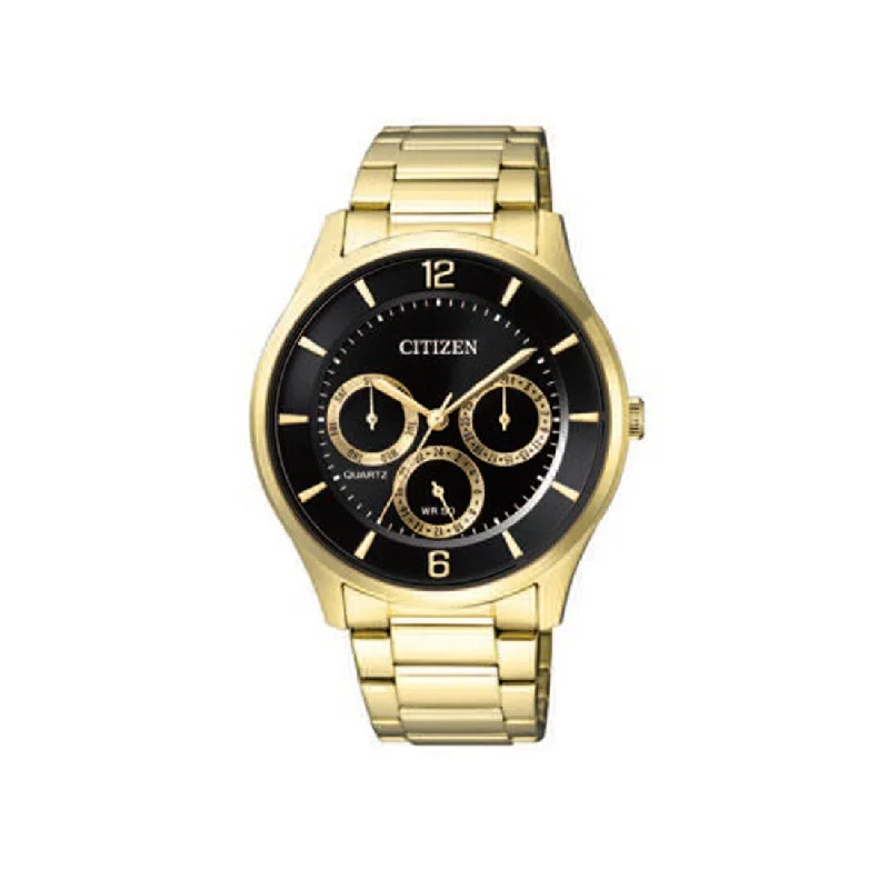 Citizen Men's Black and Gold Watch AG8353-81E