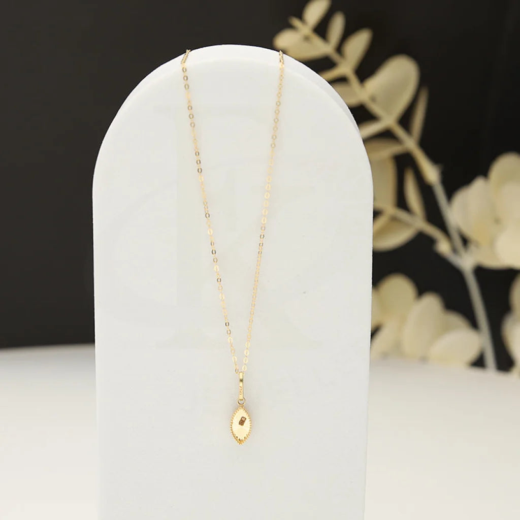 Gold Necklace (Chain With Marquise Shaped Pendant) 18KT - FKJNKL18K5241