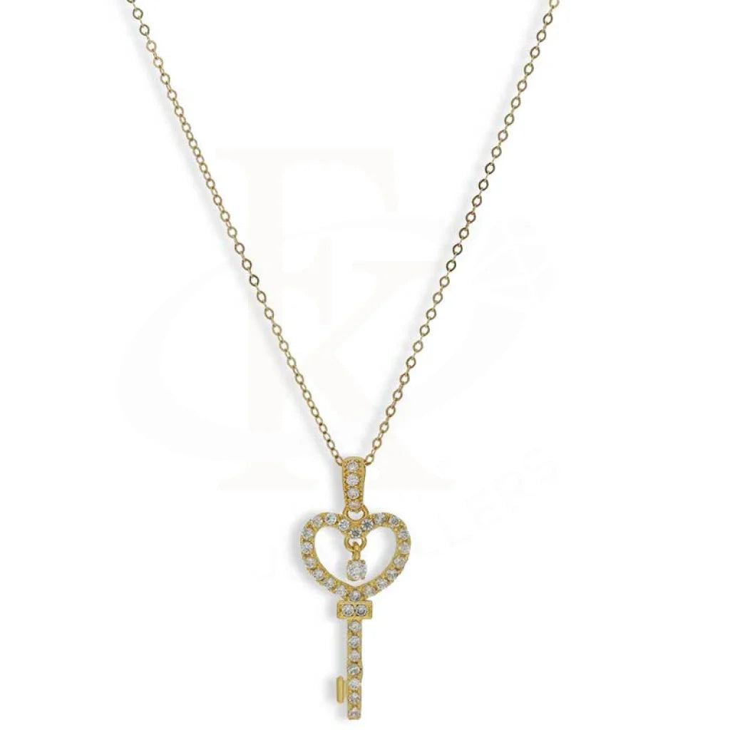 Gold Necklace (Chain With Heart Key Pendant) 18KT - FKJNKL18K3153