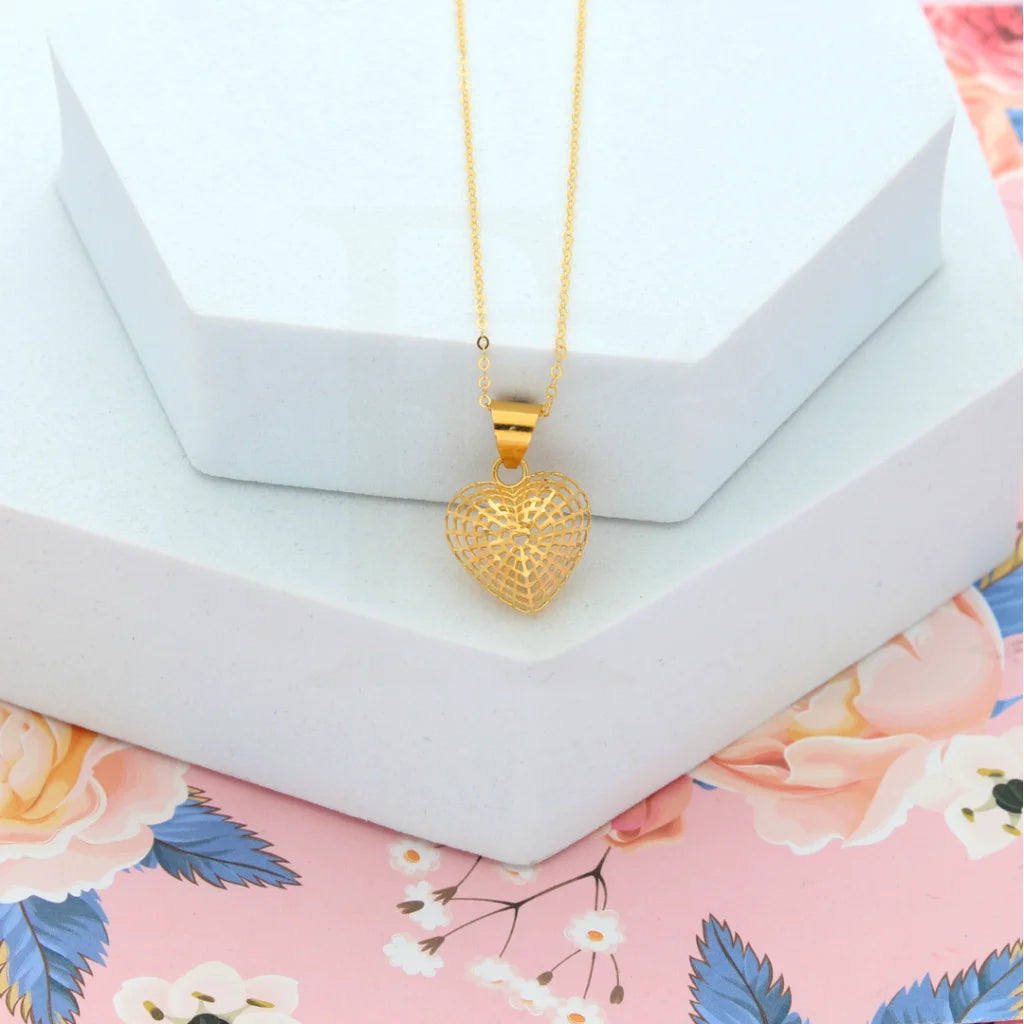 Gold Necklace (Chain with Heart Pendant) 21KT - FKJNKL21KM8206