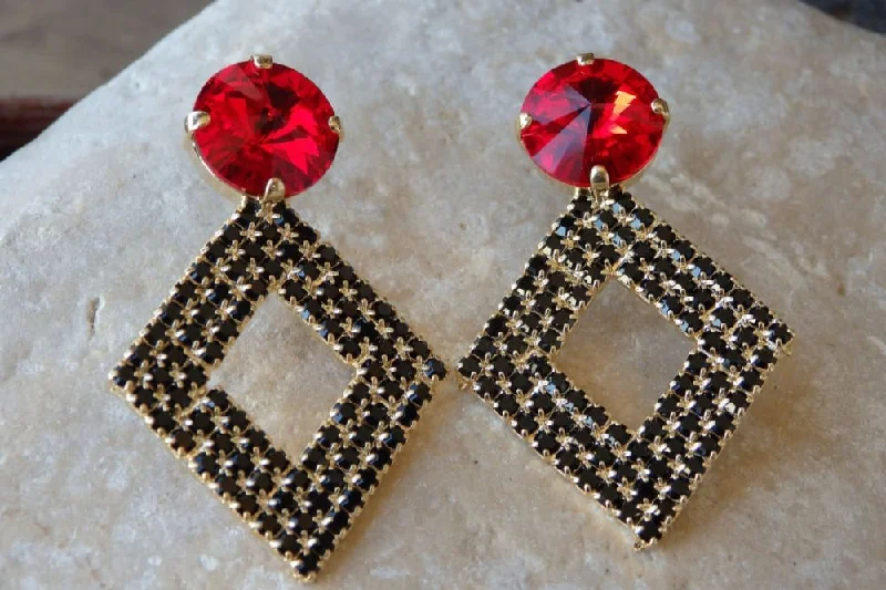 Rebeka Rhombus Post Earrings