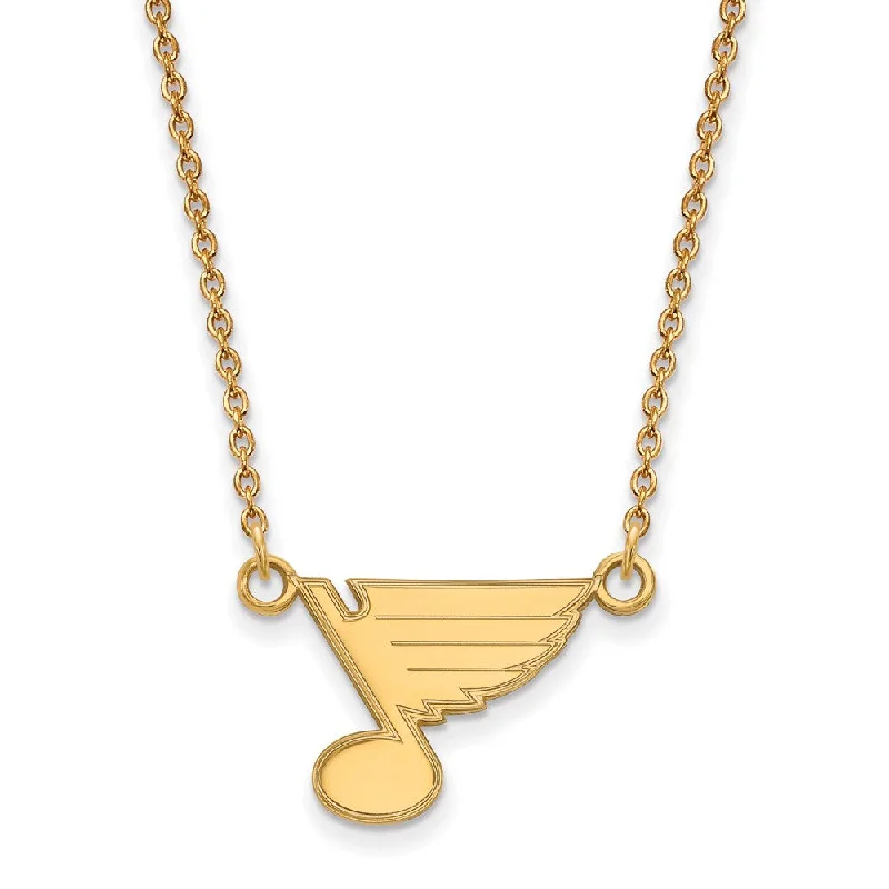 14k Yellow Gold NHL St. Louis Blues Small Necklace, 18 Inch