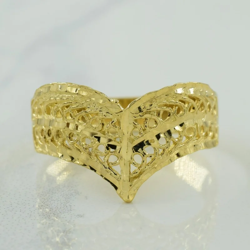 10k Yellow Gold Chevron Ring | SZ 8.75 |