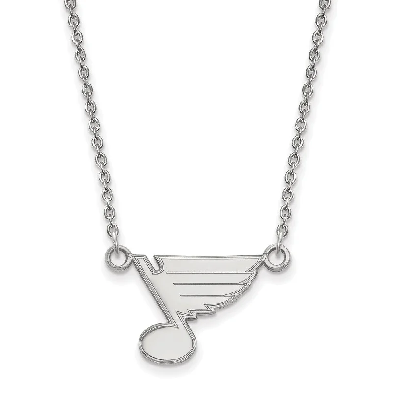 Sterling Silver NHL St. Louis Blues Small Necklace, 18 Inch