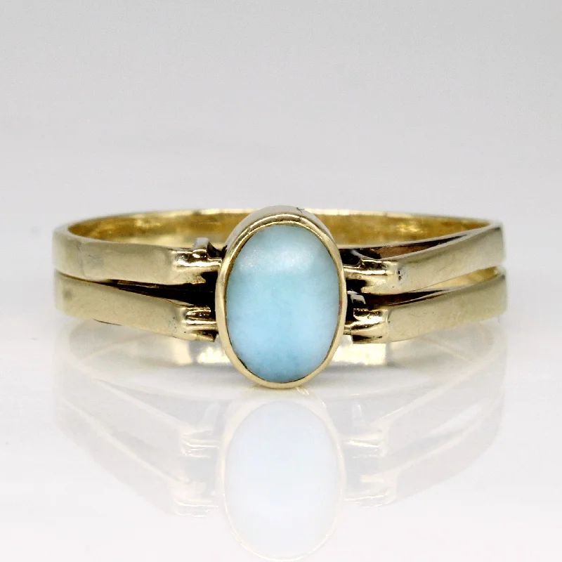 Larimar & Amber Flip Ring | 0.70ct, 0.40ct | SZ 11 |