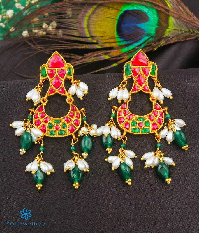 The Zyan Silver Kundan Earrings