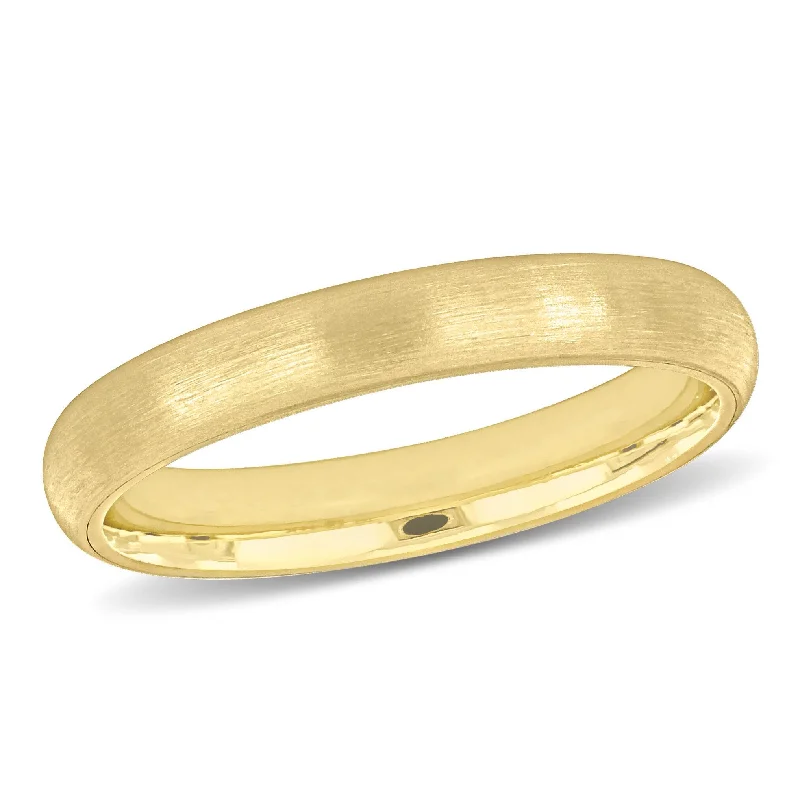 Miadora 3mm Brushed Finish Wedding Band in 14k Yellow Gold