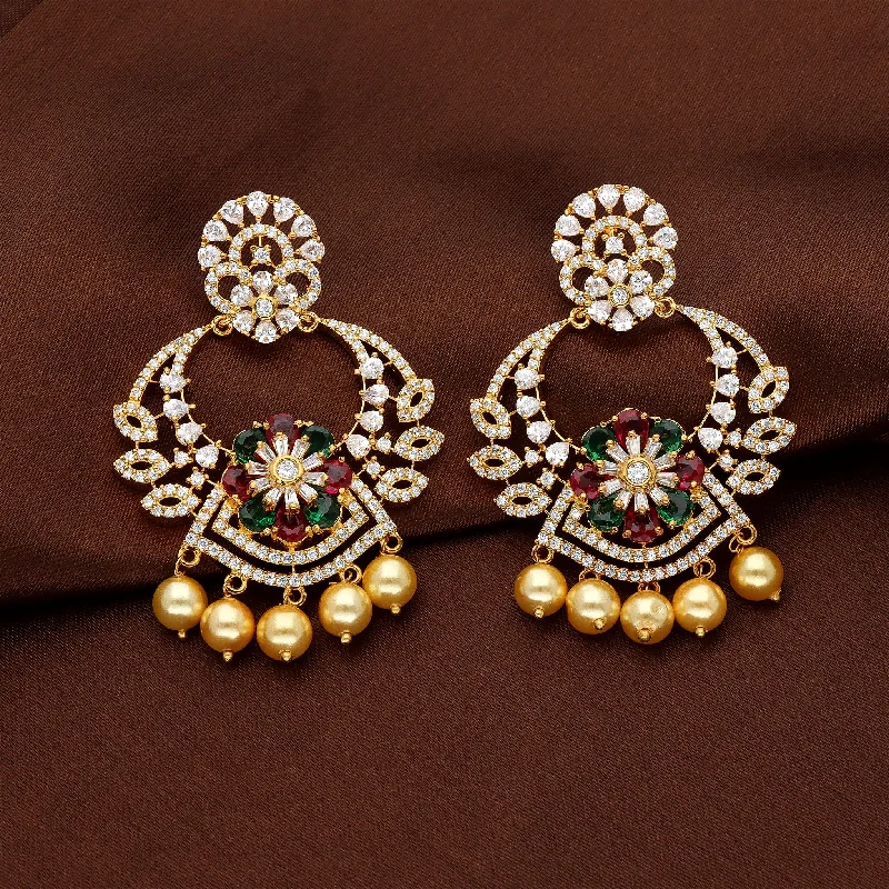 Zirconia Chandbali Earrings