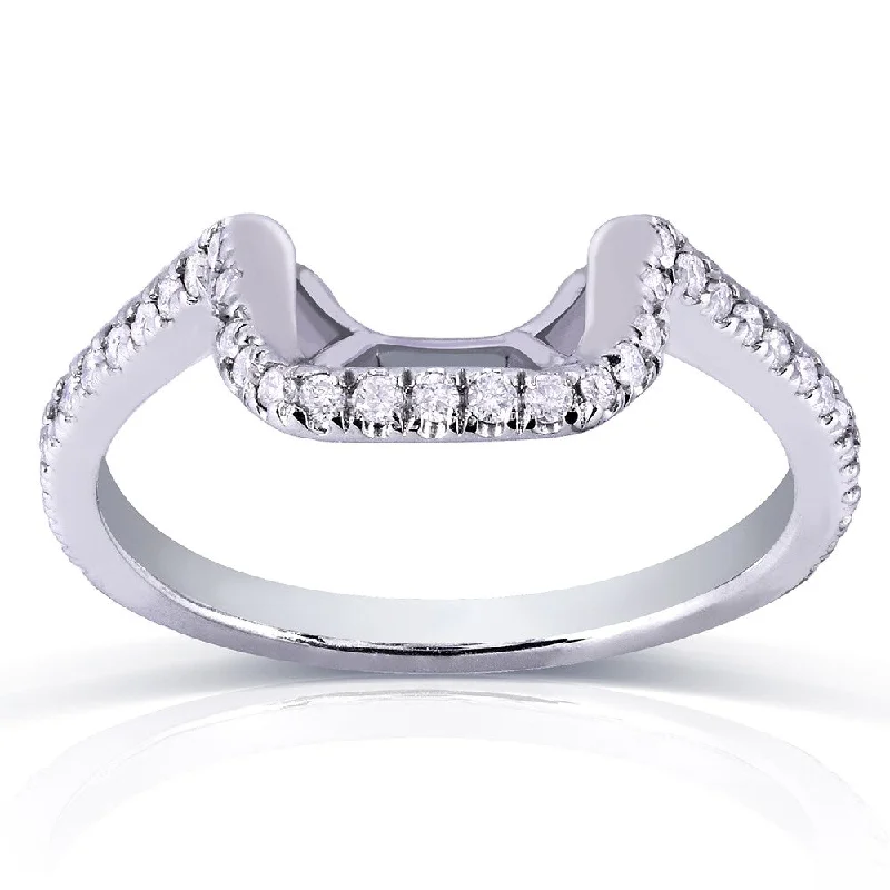 Annello by Kobelli 14k White Gold 1/5ct TDW Curved Diamond Wedding Band