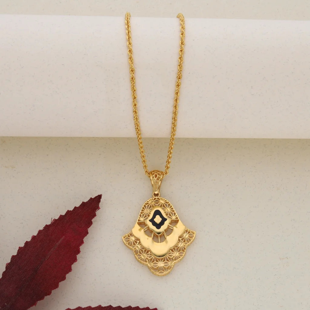 Gold Necklace (Chain With Gold Pendant) 21KT- FKJNKL21K7631