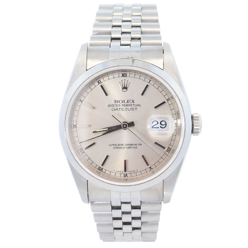 Rolex Datejust 36mm Silver Dial Watch Ref# 16200