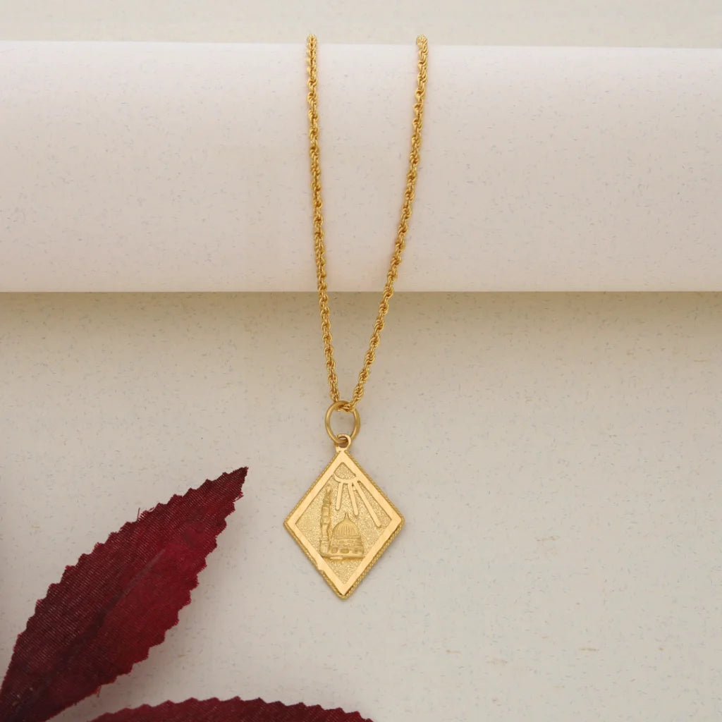 Gold Necklace (Chain With Gold Pendant) 21KT- FKJNKL21K7632