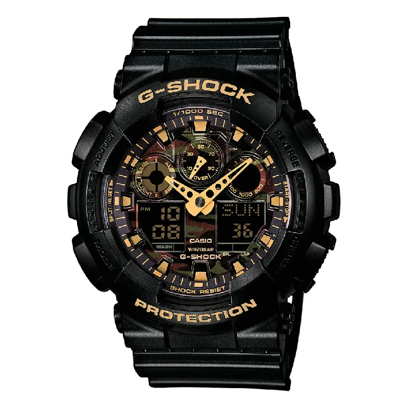 Casio G-Shock Camouflage Dial Black Resin Band Watch