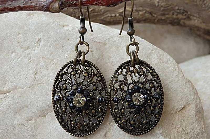 Filigree drop earrings