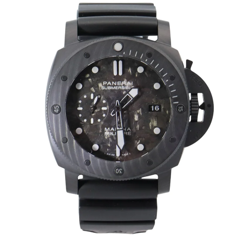 Panerai Submersible 47mm Carbon Dial Watch Ref# PAM02979