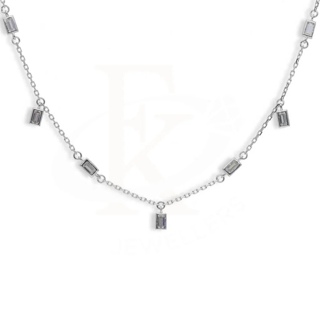 Sterling Silver 925 Solitaires Necklace - FKJNKLSL2921