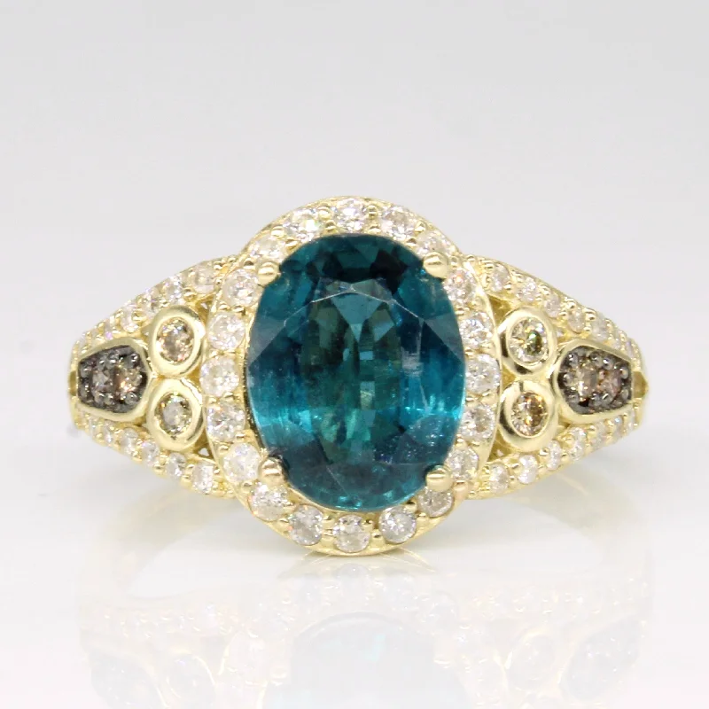 London Blue Topaz & Diamond Cocktail Ring | 1.70ct, 0.45ctw | SZ 7 |