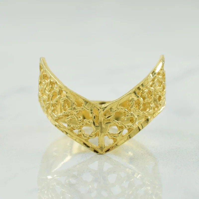 10k Yellow Gold Chevron Ring | SZ 6.75 |