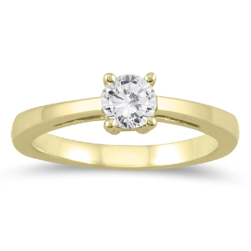 1/2 Carat Classic Diamond Solitaire Ring in 10K Yellow Gold