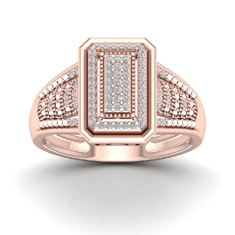 De Couer 1/5ct TDW Diamond Cluster Ring - Pink