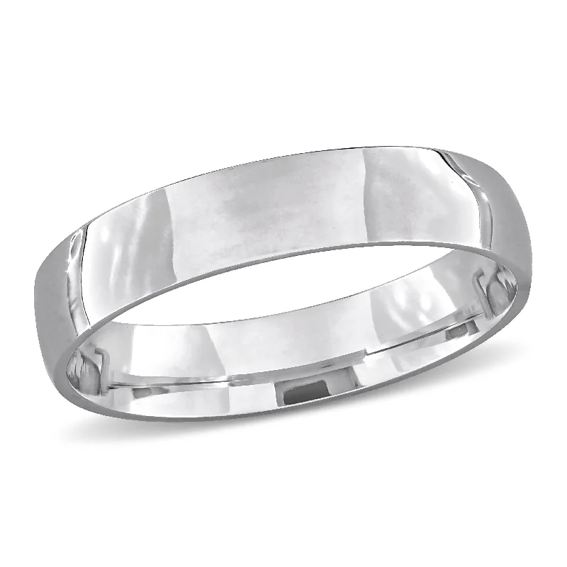 Miadora 4mm Polished Finish Wedding Band in 14k White Gold