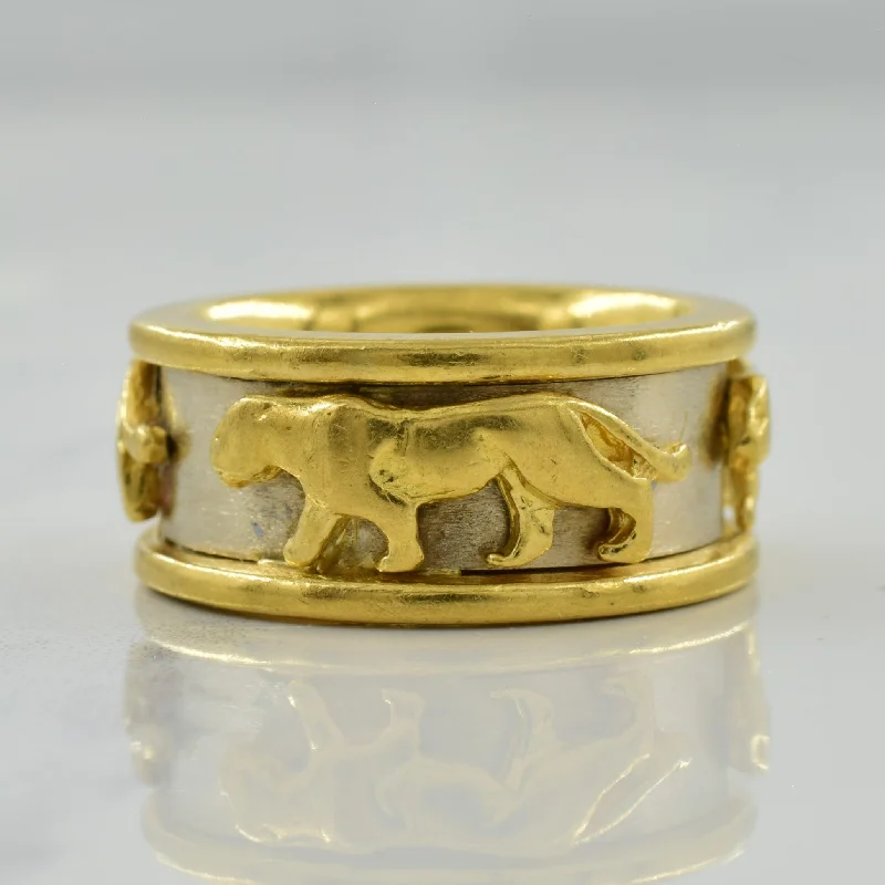 18k Two Tone Cougar Ring | SZ 5.25 |