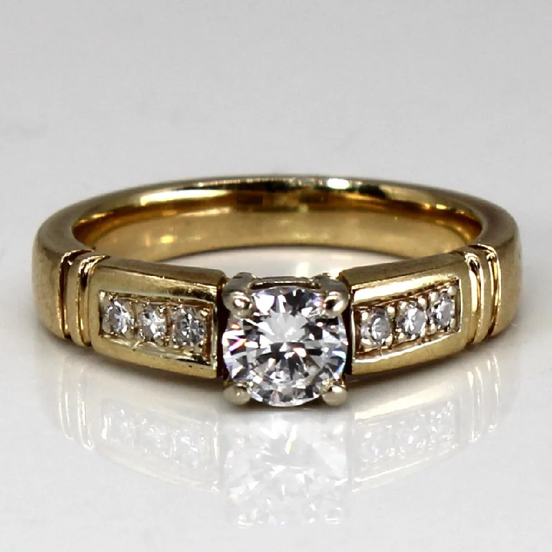 Birks Solitaire with Accents Diamond 14k Ring | 0.54ctw | SZ 5.75 |