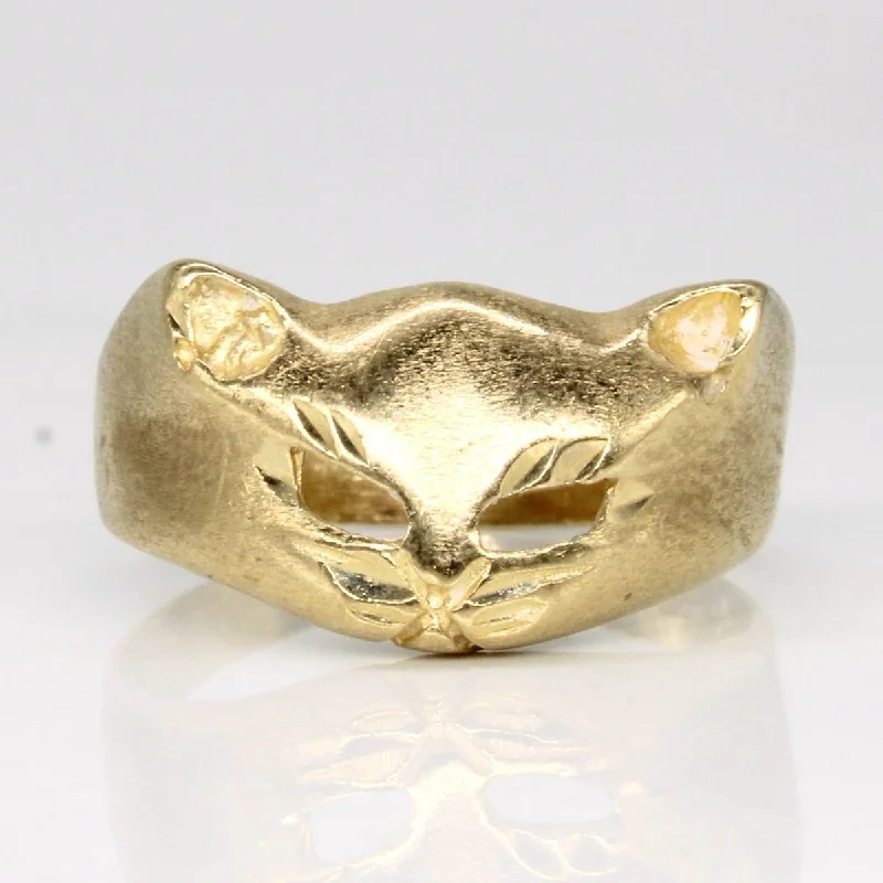 10k Yellow Gold Cat Ring | SZ 7.25 |