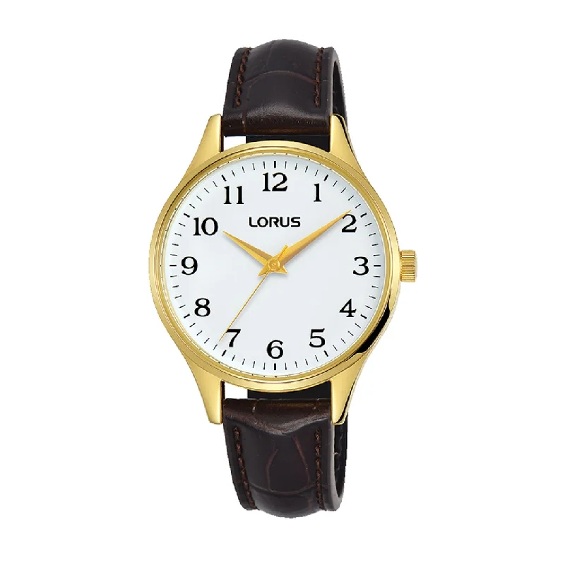 Lorus Ladies Brown Leather Watch Model RG212PX-9