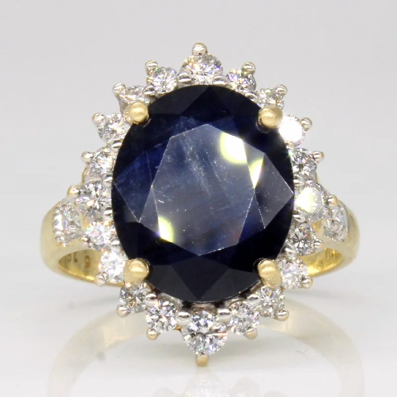 Sapphire & Diamond Cocktail 18k Ring | 5.18ct, 0.65ctw | SZ 5.75 |