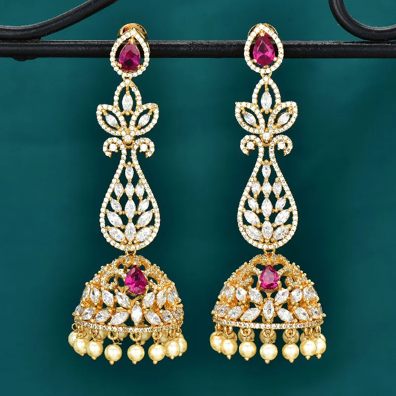 Designer Zirconia Jhumka Earrings